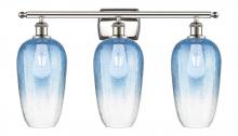 Innovations Lighting 516-3W-PN-G484-7SB - Brookhaven Flute - 3 Light - 27 inch - Polished Nickel - Bath Vanity Light