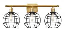 Innovations Lighting 516-3W-SG-CE-8-BK - Lake Placid - 3 Light - 28 inch - Satin Gold - Bath Vanity Light