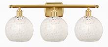 Innovations Lighting 516-3W-SG-G1216-8WM - White Mouchette - 3 Light - 28 inch - Satin Gold - Bath Vanity Light