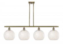 Innovations Lighting 516-4I-AB-G1216-10WM - White Mouchette - 4 Light - 48 inch - Antique Brass - Stem Hung - Island Light