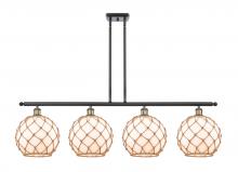 Innovations Lighting 516-4I-BAB-G121-10RB - Farmhouse Rope - 4 Light - 48 inch - Black Antique Brass - Cord hung - Island Light