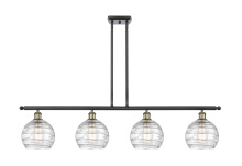 Innovations Lighting 516-4I-BAB-G1213-8CL - Athens Deco Swirl - 4 Light - 48 inch - Black Antique Brass - Stem Hung - Island Light