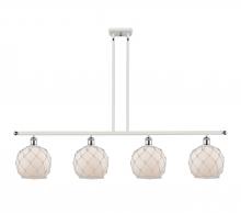 Innovations Lighting 516-4I-WPC-G121-8RW - Farmhouse Rope - 4 Light - 48 inch - White Polished Chrome - Cord hung - Island Light