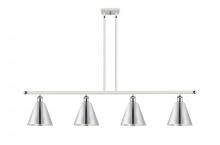 Innovations Lighting 516-4I-WPC-MBC-8-PC - Berkshire - 4 Light - 48 inch - White Polished Chrome - Cord hung - Island Light