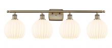 Innovations Lighting 516-4W-AB-G1217-8WV - White Venetian - 4 Light - 38 inch - Antique Brass - Bath Vanity Light