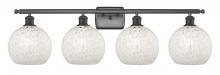 Innovations Lighting 516-4W-OB-G1216-8WM - White Mouchette - 4 Light - 38 inch - Oil Rubbed Bronze - Bath Vanity Light