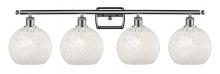 Innovations Lighting 516-4W-PC-G1216-8WM - White Mouchette - 4 Light - 38 inch - Polished Chrome - Bath Vanity Light