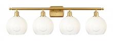 Innovations Lighting 516-4W-SG-G483-8OP - Brookhaven Globe - 4 Light - 38 inch - Satin Gold - Bath Vanity Light