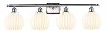 Innovations Lighting 516-4W-SN-G1217-8WV - White Venetian - 4 Light - 38 inch - Brushed Satin Nickel - Bath Vanity Light