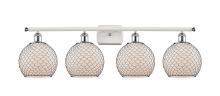 Innovations Lighting 516-4W-WPC-G121-8CBK - Farmhouse Chicken Wire - 4 Light - 38 inch - White Polished Chrome - Bath Vanity Light