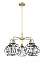 Innovations Lighting 516-5CR-AB-CE-8-BK - Lake Placid - 5 Light - 26 inch - Antique Brass - Chandelier