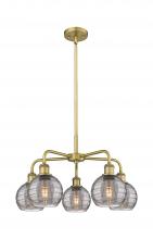 Innovations Lighting 516-5CR-BB-G1213-6SM - Athens Deco Swirl - 5 Light - 24 inch - Brushed Brass - Chandelier