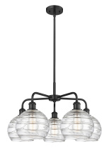 Innovations Lighting 516-5CR-BK-G1213-8CL - Athens Deco Swirl - 5 Light - 27 inch - Matte Black - Stem hung - Chandelier
