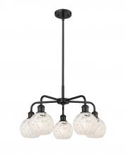 Innovations Lighting 516-5CR-BK-G1216-6WM - White Mouchette - 5 Light - 24 inch - Matte Black - Chandelier