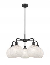 Innovations Lighting 516-5CR-BK-G1216-8WM - White Mouchette - 5 Light - 26 inch - Matte Black - Chandelier