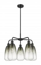 Innovations Lighting 516-5CR-BK-G480-6SL - Brookhaven Almond - 5 Light - 25 inch - Matte Black - Stem hung - Chandelier