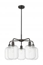 Innovations Lighting 516-5CR-OB-G460-7CL - Preston Cylinder - 5 Light - 25 inch - Oil Rubbed Bronze - Stem hung - Chandelier