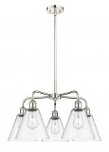 Innovations Lighting 516-5CR-PN-GBC-82 - Berkshire - 5 Light - 26 inch - Polished Nickel - Chandelier