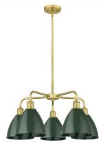 Innovations Lighting 516-5CR-SG-MBD-75-GR - Plymouth - 5 Light - 26 inch - Satin Gold - Chandelier