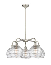 Innovations Lighting 516-5CR-SN-G1213-8CL - Athens Deco Swirl - 5 Light - 27 inch - Satin Nickel - Stem hung - Chandelier