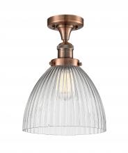 Innovations Lighting 517-1CH-AC-G222 - Seneca Falls - 1 Light - 10 inch - Antique Copper - Semi-Flush Mount