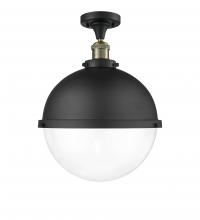 Innovations Lighting 517-1CH-BAB-HFS-122-BK - Hampden - 1 Light - 13 inch - Black Antique Brass - Semi-Flush Mount