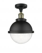 Innovations Lighting 517-1CH-BAB-HFS-84-BK - Hampden - 1 Light - 9 inch - Black Antique Brass - Semi-Flush Mount