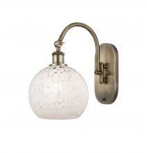 Innovations Lighting 518-1W-AB-G1216-8WM - White Mouchette - 1 Light - 8 inch - Antique Brass - Sconce