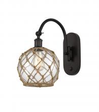 Innovations Lighting 518-1W-OB-G122-8RB - Farmhouse Rope - 1 Light - 8 inch - Oil Rubbed Bronze - Adjustable Swing Arm