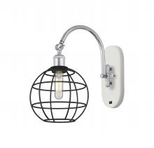 Innovations Lighting 518-1W-WPC-CE-8-BK - Lake Placid - 1 Light - 8 inch - White Polished Chrome - Adjustable Swing Arm