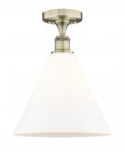 Innovations Lighting 616-1F-AB-GBC-121 - Berkshire - 1 Light - 12 inch - Antique Brass - Semi-Flush Mount