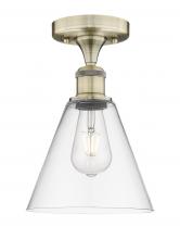 Innovations Lighting 616-1F-AB-GBC-82 - Berkshire - 1 Light - 8 inch - Antique Brass - Semi-Flush Mount