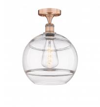 Innovations Lighting 616-1F-AC-G556-12CL - Rochester - 1 Light - 12 inch - Antique Copper - Semi-Flush Mount