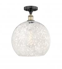 Innovations Lighting 616-1F-BAB-G1216-14WM - White Mouchette - 1 Light - 14 inch - Black Antique Brass - Semi-Flush Mount