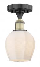 Innovations Lighting 616-1F-BAB-G461-6 - Norfolk - 1 Light - 6 inch - Black Antique Brass - Semi-Flush Mount