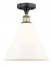 Innovations Lighting 616-1F-BAB-GBC-121 - Berkshire - 1 Light - 12 inch - Black Antique Brass - Semi-Flush Mount