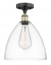 Innovations Lighting 616-1F-BAB-GBD-122 - Bristol - 1 Light - 12 inch - Black Antique Brass - Semi-Flush Mount