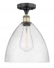 Innovations Lighting 616-1F-BAB-GBD-124 - Bristol - 1 Light - 12 inch - Black Antique Brass - Semi-Flush Mount