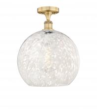 Innovations Lighting 616-1F-BB-G1216-14WM - White Mouchette - 1 Light - 14 inch - Brushed Brass - Semi-Flush Mount