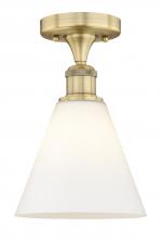 Innovations Lighting 616-1F-BB-GBC-81 - Berkshire - 1 Light - 8 inch - Brushed Brass - Semi-Flush Mount