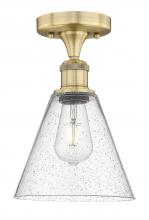 Innovations Lighting 616-1F-BB-GBC-84 - Berkshire - 1 Light - 8 inch - Brushed Brass - Semi-Flush Mount