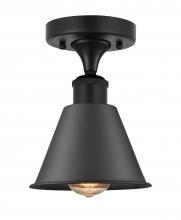 Innovations Lighting 616-1F-BK-M8-BK - Smithfield - 1 Light - 7 inch - Matte Black - Semi-Flush Mount