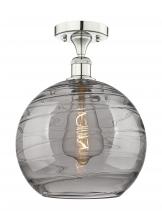 Innovations Lighting 616-1F-PN-G1213-12SM - Athens Deco Swirl - 1 Light - 12 inch - Polished Nickel - Semi-Flush Mount