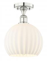 Innovations Lighting 616-1F-PN-G1217-10WV - White Venetian - 1 Light - 10 inch - Polished Nickel - Semi-Flush Mount