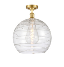 Innovations Lighting 616-1F-SG-G1213-14CL - Athens Deco Swirl - 1 Light - 14 inch - Satin Gold - Semi-Flush Mount