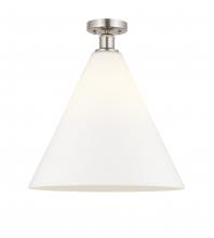 Innovations Lighting 616-1F-SN-GBC-161 - Berkshire - 1 Light - 16 inch - Brushed Satin Nickel - Semi-Flush Mount