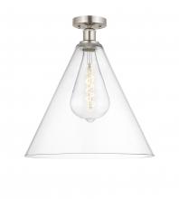 Innovations Lighting 616-1F-SN-GBC-162 - Berkshire - 1 Light - 16 inch - Brushed Satin Nickel - Semi-Flush Mount