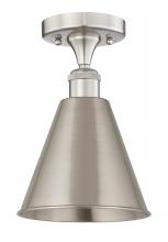 Innovations Lighting 616-1F-SN-MBC-8-SN - Berkshire - 1 Light - 8 inch - Brushed Satin Nickel - Semi-Flush Mount