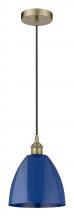 Innovations Lighting 616-1P-AB-MBD-9-BL - Plymouth - 1 Light - 9 inch - Antique Brass - Cord hung - Mini Pendant