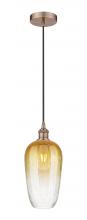 Innovations Lighting 616-1P-AC-G484-7AM - Brookhaven Flute - 1 Light - 7 inch - Antique Copper - Cord hung - Mini Pendant
